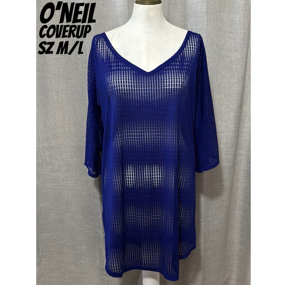 Beach CoverUp-O’Neil-Sz M/L-Bright Blue-Mesh/Knit-EUC